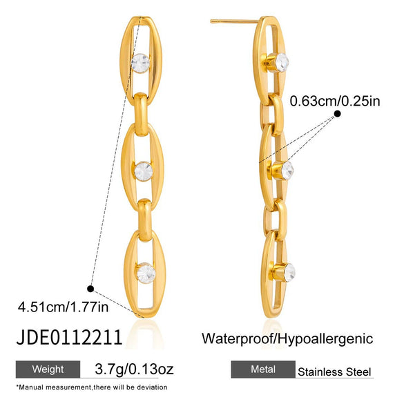Wholesale Women's Geometric Stainless Steel And Titanium Steel Earrings With Pvd Furnace Vacuum Real Gold Plating