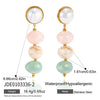 Wholesale Women's Geometric Stainless Steel And Titanium Steel Earrings With Pvd Furnace Vacuum Real Gold Plating