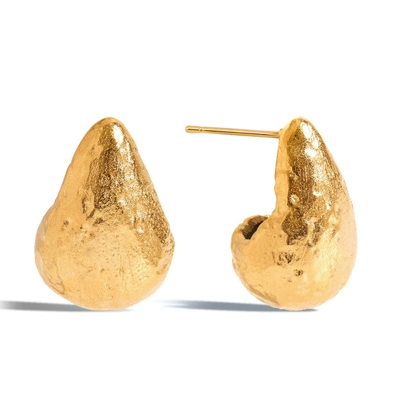 Wholesale Women's Geometric Stainless Steel And Titanium Steel Earrings With Vacuum Real Gold Plating In Pvd Furnace