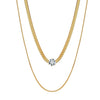 Wholesale Women's Geometric Stainless Steel And Titanium Steel Electroplated Calendering Doublelayered Snake Bone Chain Necklace Jewelry