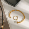 Wholesale Women's Geometric Stainless Steel And Titanium Steel Electroplated Jewelry Necklace Bracelet Ring