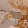 Wholesale Women's Geometric Stainless Steel And Titanium Steel Electroplated 18K Gold Round And Five Pointed Star Necklace Pendant
