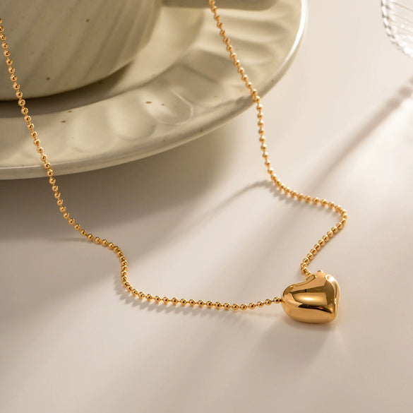Wholesale Women's Geometric Stainless Steel And Titanium Steel Electroplated Love Pendant Necklace With Cross Chain In Ins Style