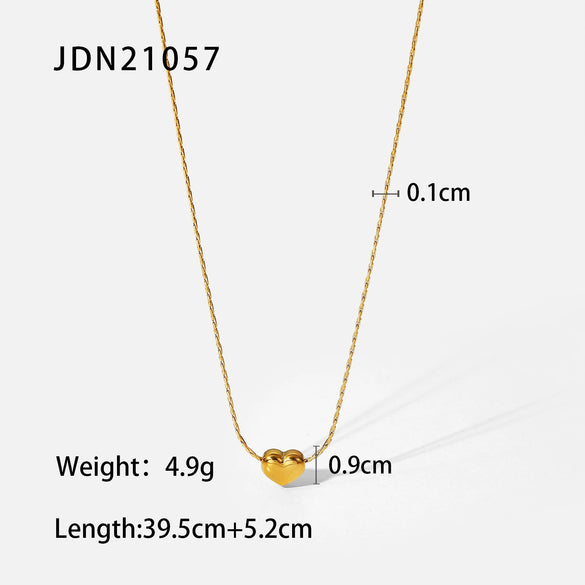 Wholesale Women's Geometric Stainless Steel And Titanium Steel Electroplated Love Pendant Necklace With Cross Chain In Ins Style