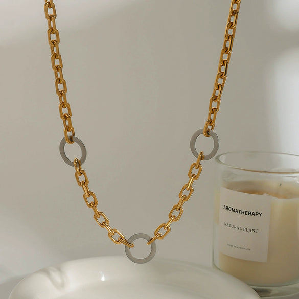 Wholesale Women's Geometric Stainless Steel And Titanium Steel Electroplated Necklace Jewelry