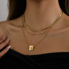 Wholesale Women's Geometric Stainless Steel And Titanium Steel Electroplated Necklace Jewelry