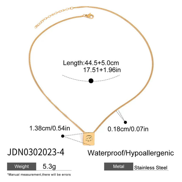 Wholesale Women's Geometric Stainless Steel And Titanium Steel Electroplated Necklace Jewelry