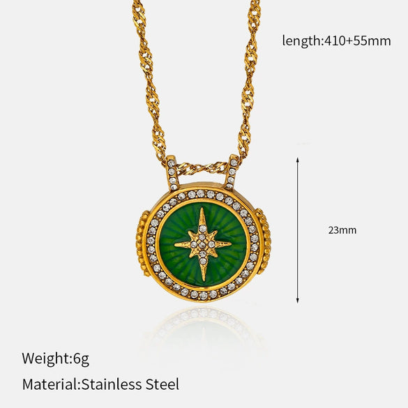 Wholesale Women's Geometric Stainless Steel And Titanium Steel Electroplated Oshaped Chain Necklace