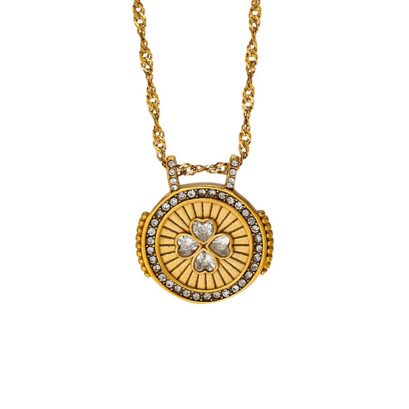 Wholesale Women's Geometric Stainless Steel And Titanium Steel Electroplated Oshaped Chain Necklace