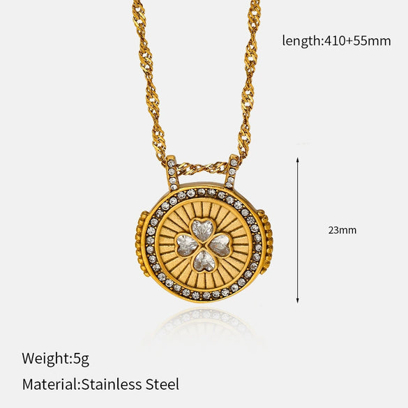 Wholesale Women's Geometric Stainless Steel And Titanium Steel Electroplated Oshaped Chain Necklace