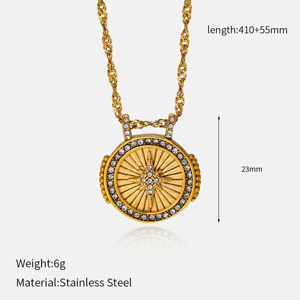 Wholesale Women's Geometric Stainless Steel And Titanium Steel Electroplated Oshaped Chain Necklace