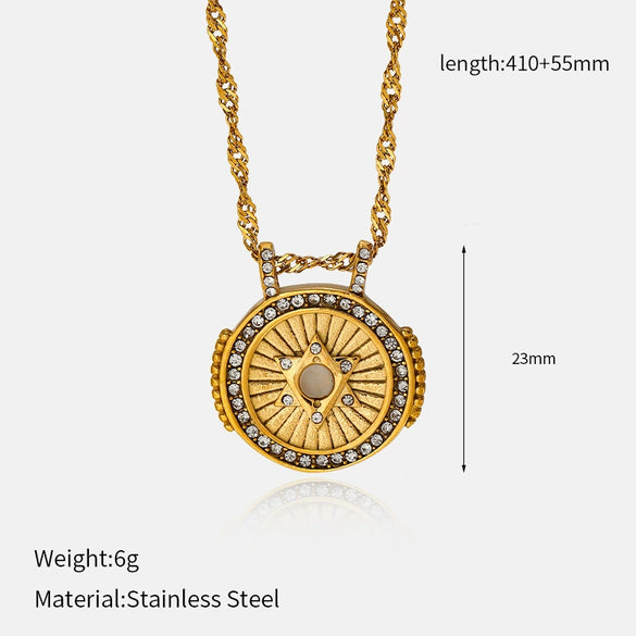 Wholesale Women's Geometric Stainless Steel And Titanium Steel Electroplated Oshaped Chain Necklace
