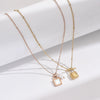 Wholesale Women's Geometric Stainless Steel And Titanium Steel Electroplated Pendant Necklace With Key Lock Design