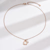 Wholesale Women's Geometric Stainless Steel And Titanium Steel Electroplated Pendant Necklace With Key Lock Design