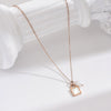 Wholesale Women's Geometric Stainless Steel And Titanium Steel Electroplated Pendant Necklace With Key Lock Design