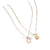 Wholesale Women's Geometric Stainless Steel And Titanium Steel Electroplated Pendant Necklace With Key Lock Design