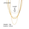 Wholesale Women's Geometric Stainless Steel And Titanium Steel Electroplated Threelayer Stacked Necklace