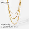 Wholesale Women's Geometric Stainless Steel And Titanium Steel Electroplated Threelayer Stacked Necklace