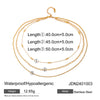 Wholesale Women's Geometric Stainless Steel And Titanium Steel Electroplated Threelayer Stacked Necklace