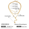 Wholesale Women's Geometric Stainless Steel And Titanium Steel Electroplated Threelayer Stacked Necklace
