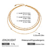 Wholesale Women's Geometric Stainless Steel And Titanium Steel Electroplated Threelayer Stacked Necklace