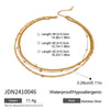 Wholesale Women's Geometric Stainless Steel And Titanium Steel Electroplated Threelayer Stacked Necklace