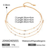 Wholesale Women's Geometric Stainless Steel And Titanium Steel Electroplated Threelayer Stacked Necklace