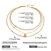 Wholesale Women's Geometric Stainless Steel And Titanium Steel Electroplated Threelayer Stacked Necklace