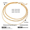 Wholesale Women's Geometric Stainless Steel And Titanium Steel Electroplated Threelayer Stacked Necklace