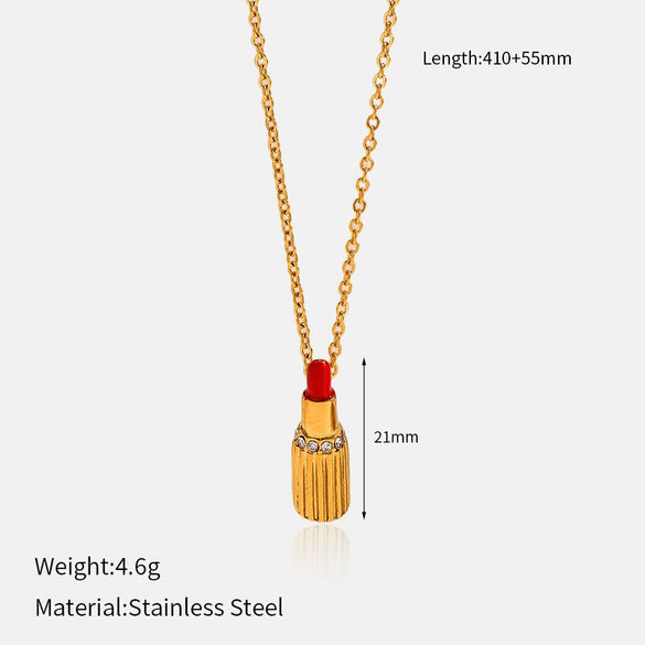 Wholesale Women's Geometric Stainless Steel And Titanium Steel Electroplated Water Wave Chain Necklace