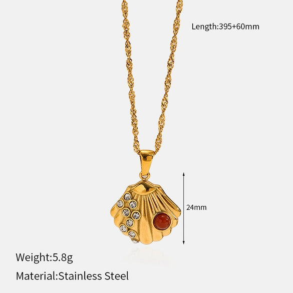 Wholesale Women's Geometric Stainless Steel And Titanium Steel Electroplated Water Wave Chain Necklace