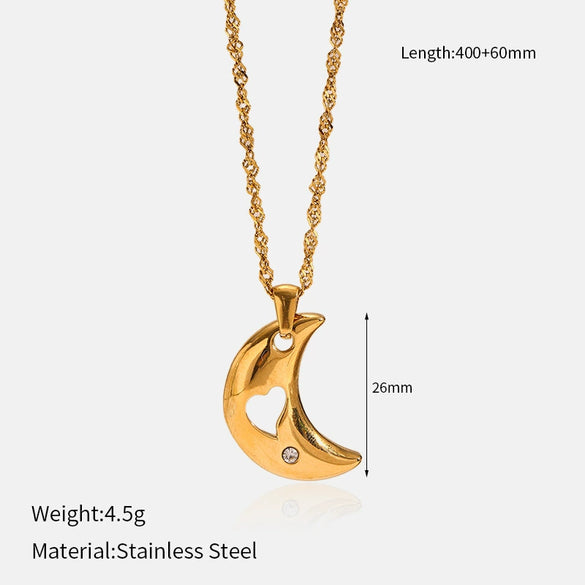 Wholesale Women's Geometric Stainless Steel And Titanium Steel Electroplated Water Wave Chain Necklace