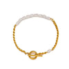 Wholesale Women's Geometric Stainless Steel And Titanium Steel Goldplated Freshwater Pearl Bracelet