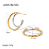 Wholesale Women's Geometric Stainless Steel And Titanium Steel Jewelry Letter Necklace Earrings Plain Ring Bow Contrast Color Bracelet With Electroplating