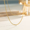 Wholesale Women's Geometric Stainless Steel And Titanium Steel 18K Gold Plated Multilayer Necklace