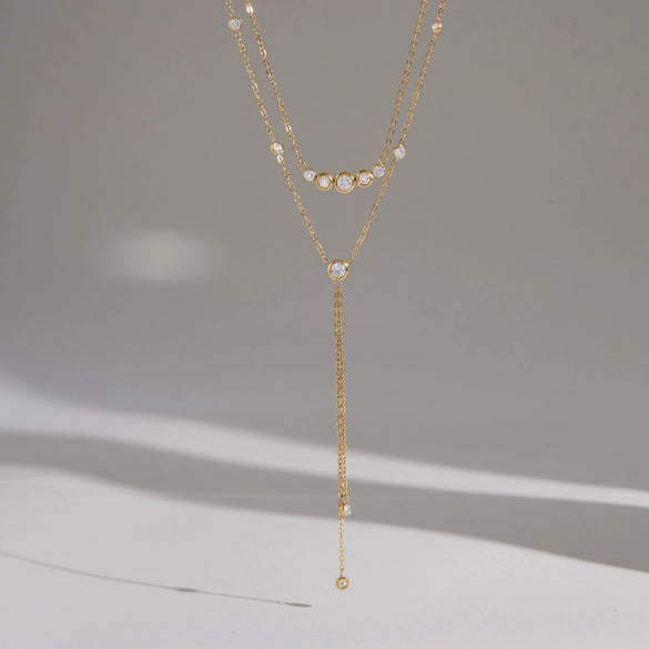 Wholesale Women's Geometric Stainless Steel And Titanium Steel Necklace With Pvd Furnace Vacuum Real Gold Plating