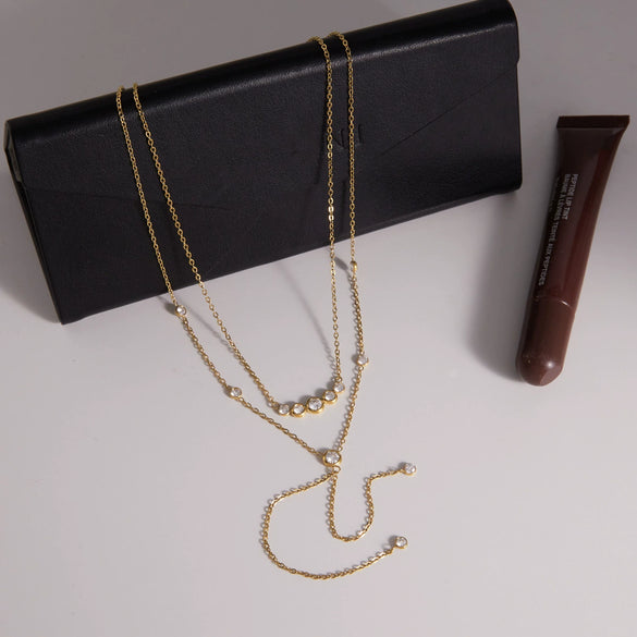 Wholesale Women's Geometric Stainless Steel And Titanium Steel Necklace With Pvd Furnace Vacuum Real Gold Plating