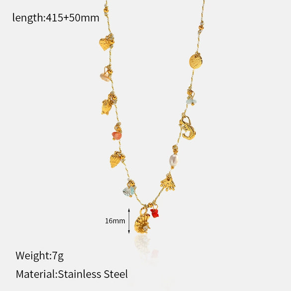 Wholesale Women's Geometric Stainless Steel And Titanium Steel Real Gold Plated Rope Chain Necklace With Ins Style And Minimalist Design