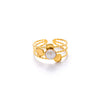 Wholesale Women's Geometric Stainless Steel And Titanium Steel Ring Inlaid With Natural Stone And Electroplated