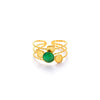 Wholesale Women's Geometric Stainless Steel And Titanium Steel Ring Inlaid With Natural Stone And Electroplated