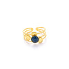 Wholesale Women's Geometric Stainless Steel And Titanium Steel Ring Inlaid With Natural Stone And Electroplated