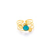 Wholesale Women's Geometric Stainless Steel And Titanium Steel Ring Inlaid With Natural Stone And Electroplated