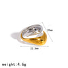 Wholesale Women's Geometric Stainless Steel And Titanium Steel Ring With Vacuum Real Gold Plating In Pvd Furnace Niche Style