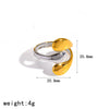 Wholesale Women's Geometric Stainless Steel And Titanium Steel Ring With Vacuum Real Gold Plating In Pvd Furnace Niche Style
