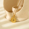 Wholesale Women's Geometric Stainless Steel And Titanium Steel Star Pendant Necklace With 18K Gold Plating And Water Wave Chain