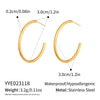 Wholesale Women's Geometric Stainless Steel And Titanium Steel Vacuum Real Gold Plated Hoop Earrings