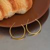 Wholesale Women's Geometric Stainless Steel And Titanium Steel Vacuum Real Gold Plated Hoop Earrings
