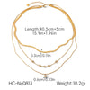 Wholesale Women's Geometric Stainless Steel And Zircon Electroplated Multilayered Necklaces