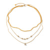 Wholesale Women's Geometric Stainless Steel And Zircon Electroplated Multilayered Necklaces