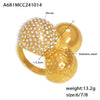 Wholesale Women's Geometric Stainless Steel And Zircon Ring With 18K Gold Plating